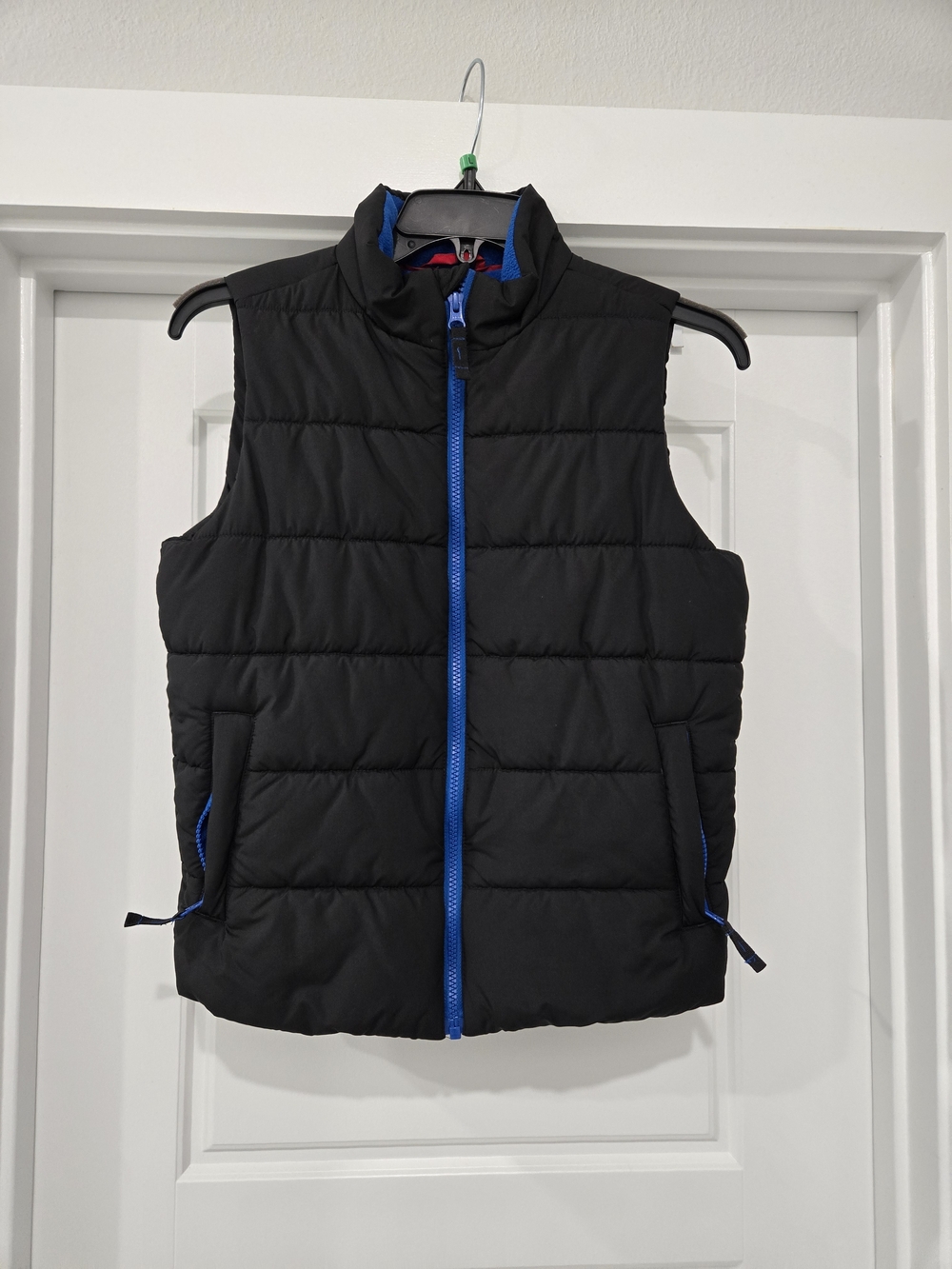 Amazon Essentials Boys Black Puffer Vest Fleece Lined Full Zip Size Youth Medium